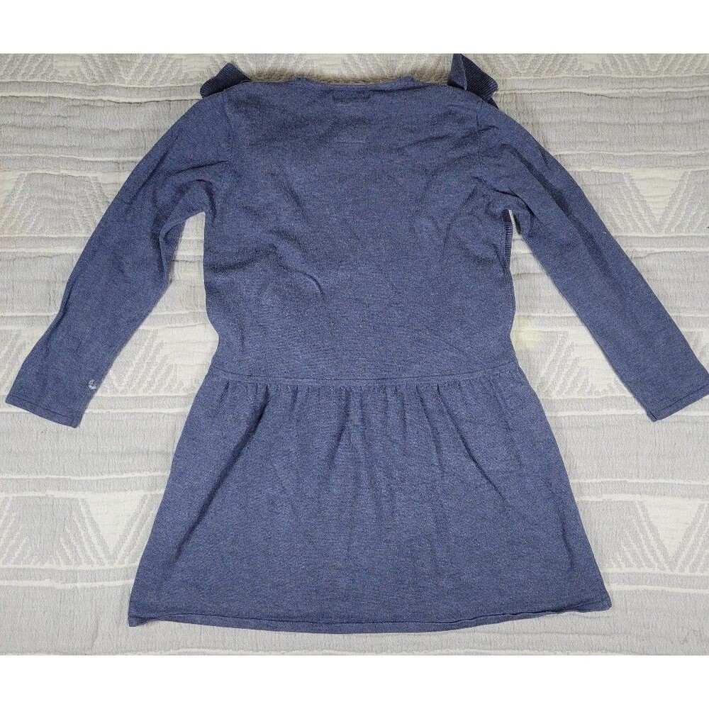 ZARA Girls Knit Ruffle Sweater‎ Dress Blue Size 7 (122 cm) – Winter Collection - Picture 4 of 4